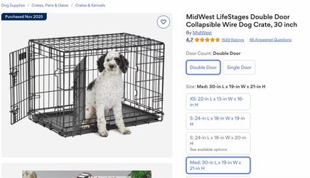 FREE - Midwest life stages 30” puppy/small dog crate