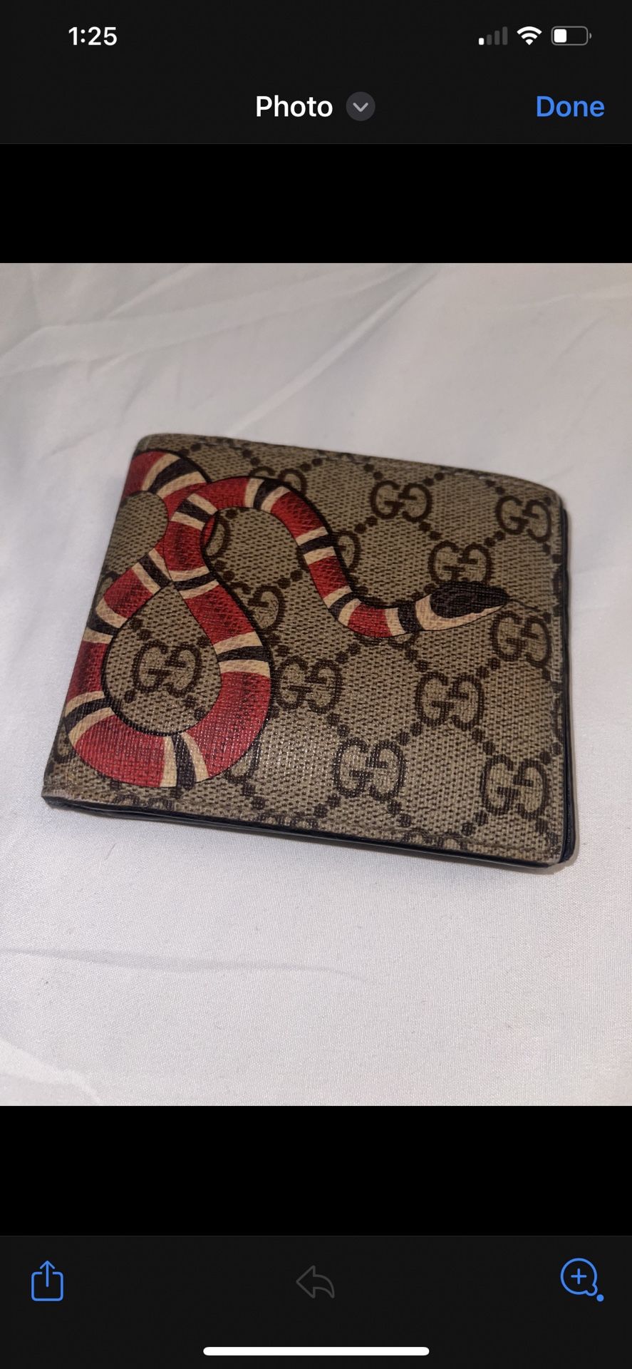 GUCCI KINGSNAKE PRINT GG SUPREME WALLET (BEIGE)