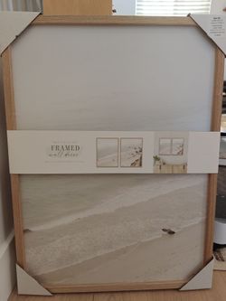 Two piece framed wall decor set beach
