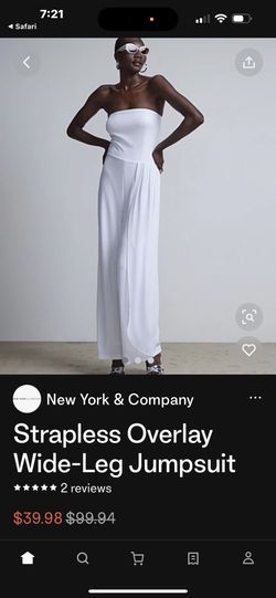 New York & Company White Jumpsuit 