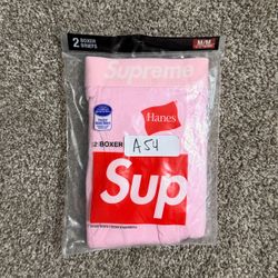 Size Medium - Supreme Hanes Boxer Briefs (2 Pack) Pink : FW21 *BRAND NEW*
