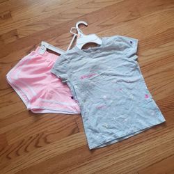 Girls 6x champion shirt and shorts outfit new