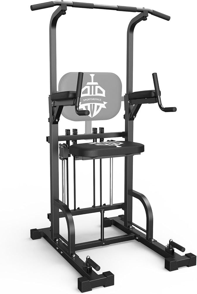 Sportsroyals Power Tower Pull Up Bar Station, 450LBS Stable Pull Up Dip Station for Home Gym Strength Training