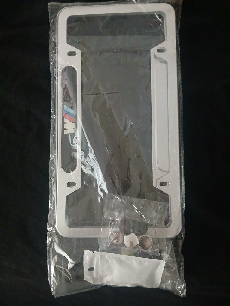 Bmw Silver License Plate Frames One Pair Brand New