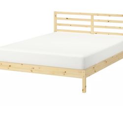 TARVA Bed frame, pine/Luröy, Queen