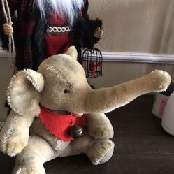 Vintage Stuffed Elephant 