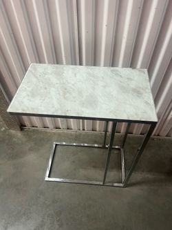 Modern Faux Marble C-Shaped Side Table