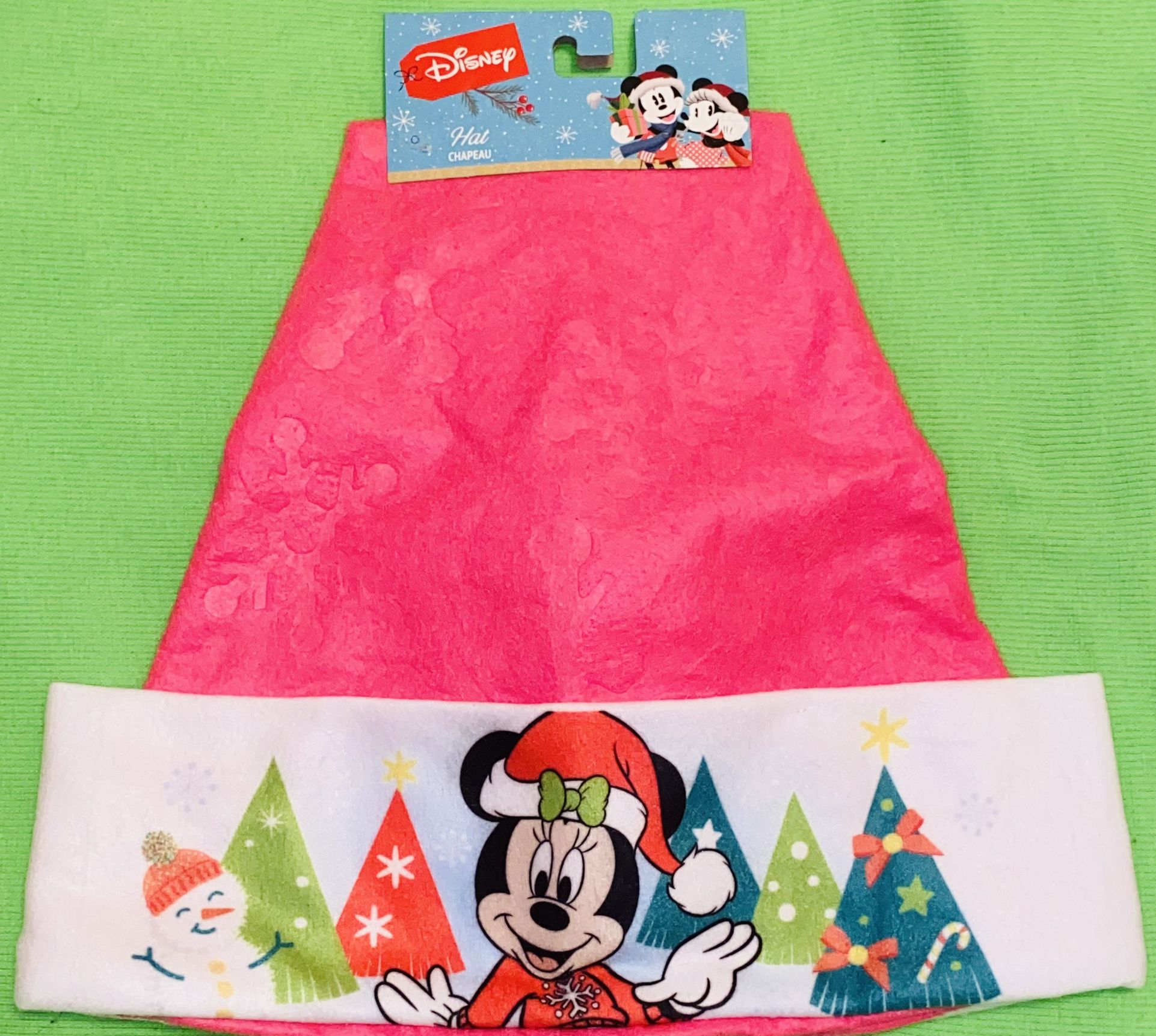 💕🎄🎁🖤❄️✨DISNEY MINNIE MOUSE HOT PINK💕💕GRAPHIC DESIGNED CHRISTMAS SANTA HAT⚫️💕🎁🎄❄️✨