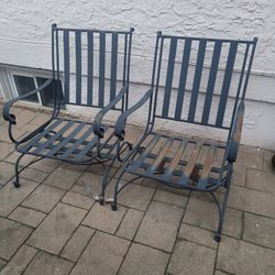 2 Iron Chairs 