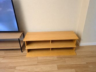 Wood TV Stand / Media Console with Shelves - $40 OBO. Pickup only.