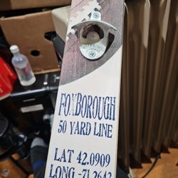 New England Patriots Bottle Opener Magnet Sign 12"x3" Football Foxborough NEW