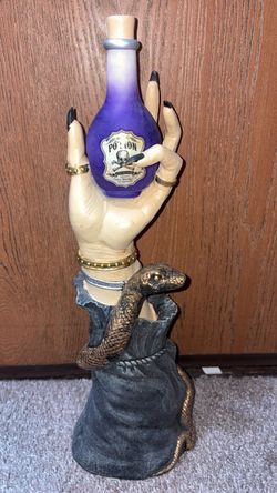 Witch Hand Potion Bottle Gothic Figurine