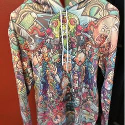 New Rick and Morty hooded sweatshirt size S ( runs big) unisex