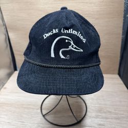 Vintage Ducks Unlimited Corduroy Adjustable Hat Cap Strapback 1990s