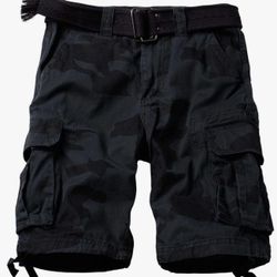 AKARMY Men's Cotton Casual Multi Pocket Outdoor Camouflage Shorts Twill Camo Cargo Shorts