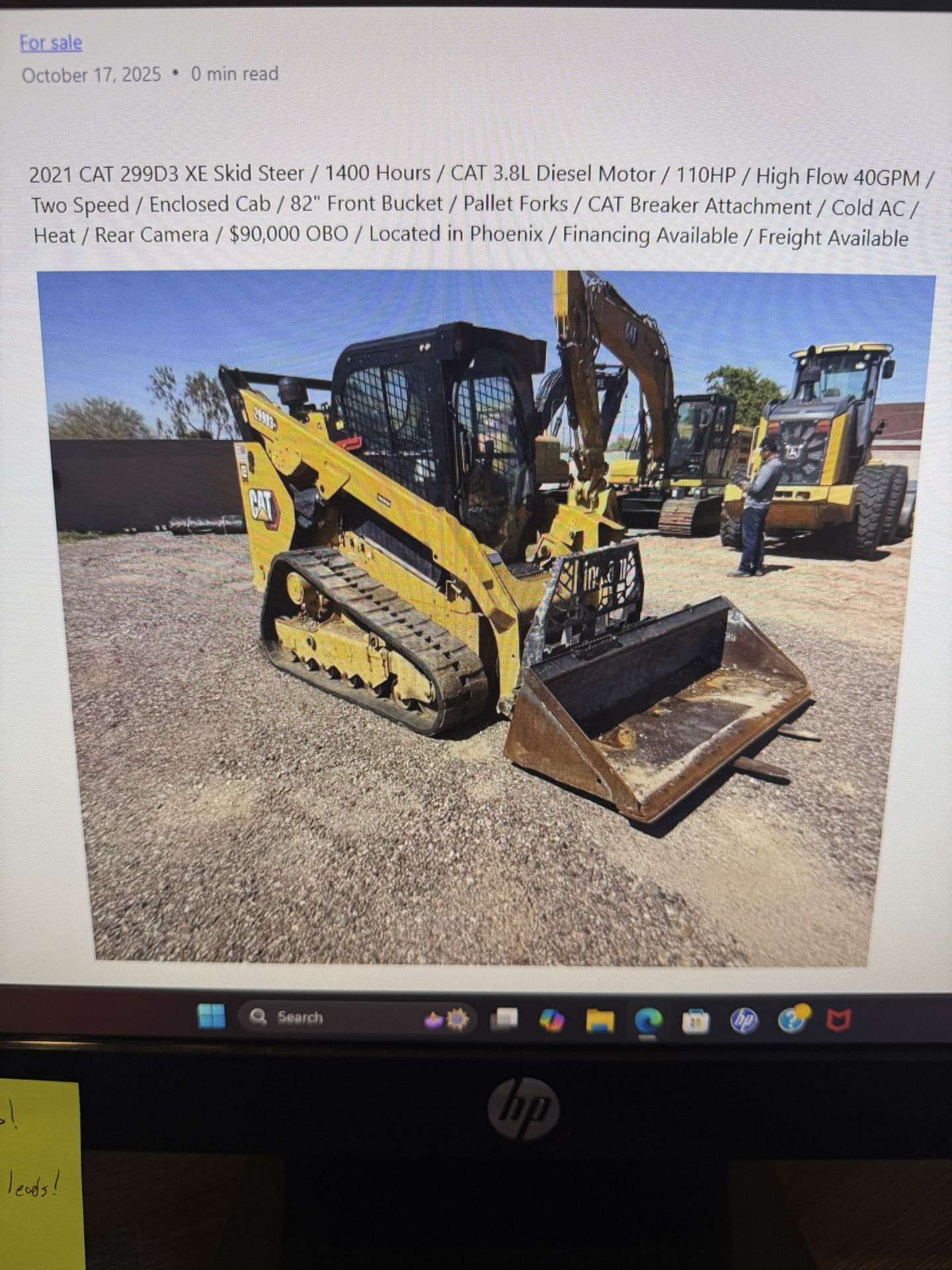 2021 Cat 299D3 XE