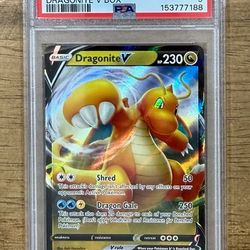 2021 Pokemon TCG Dragonite V SWSH Black Star Promo #SWSH154 Full Art Holo PSA 9