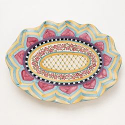 Rare MacKenzie-Childs Taylor Hitchcock Field Large Oval Platter