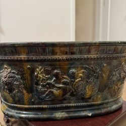 Large Antique Majolica Jardiniere