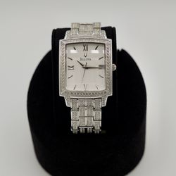 BULOVA CRYSTAL MEN'S STAINLESS STEEL QUARTZ WATCH