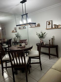 Dinning set with half moon table