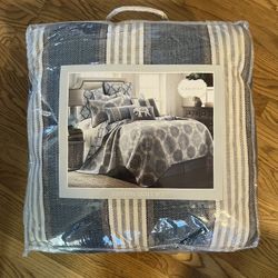 Caravan Blue Cotton Quilt Set