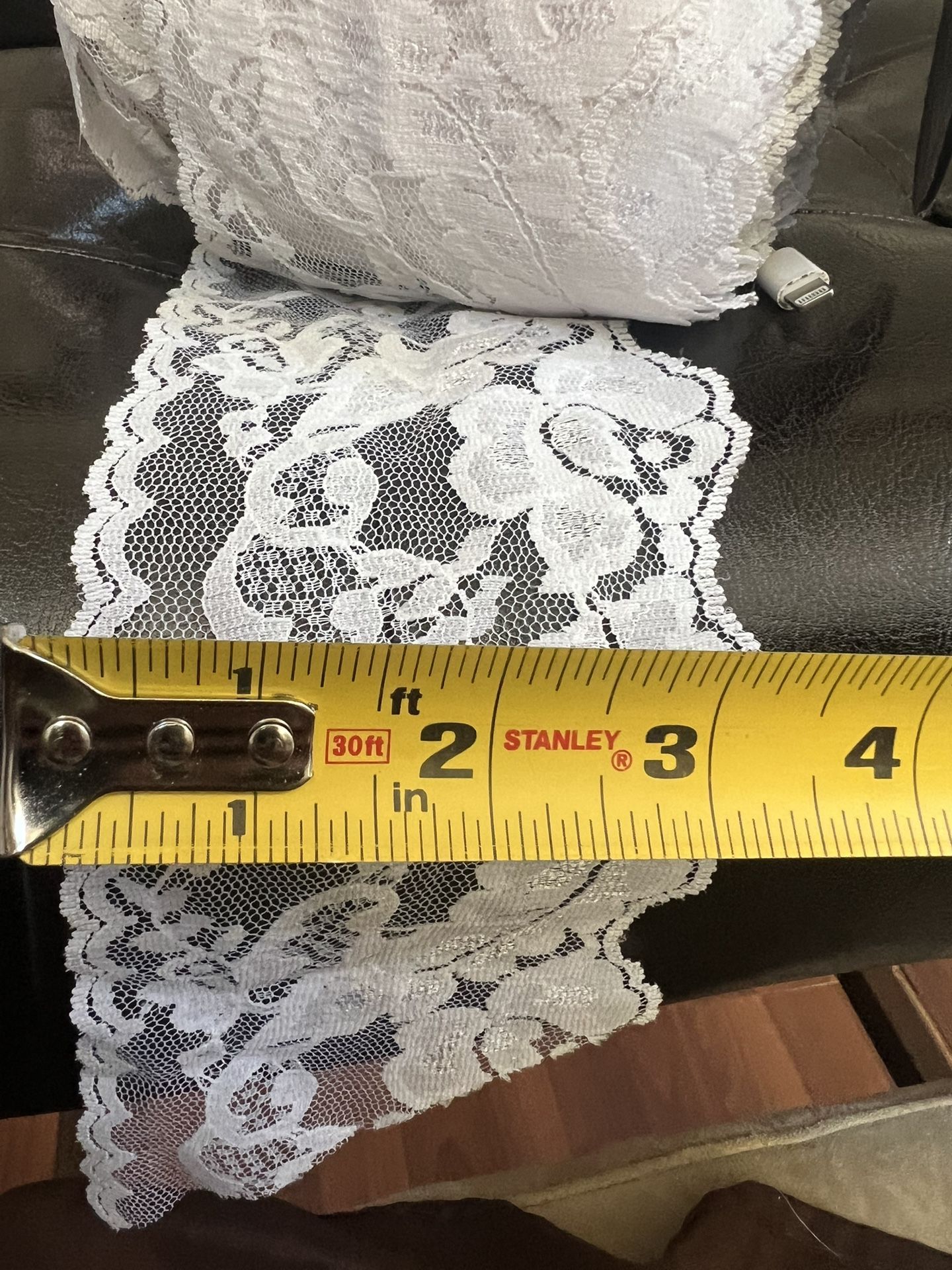 Stretch Lace Trim - 3 1/2" White Lace