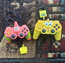 SpongeBob and Patrick PlayStation 2 Controllers