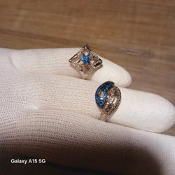 Matching Silver And Diamond Rings Bundle!