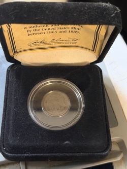 1868 3‑Cent Nickel – Very Fine (VF) – Display Box + Certificate + Signed Authentication