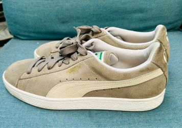 Puma Suede Classic + Mens Size 11 Gray White Athletic Walking Shoes Sneakers
