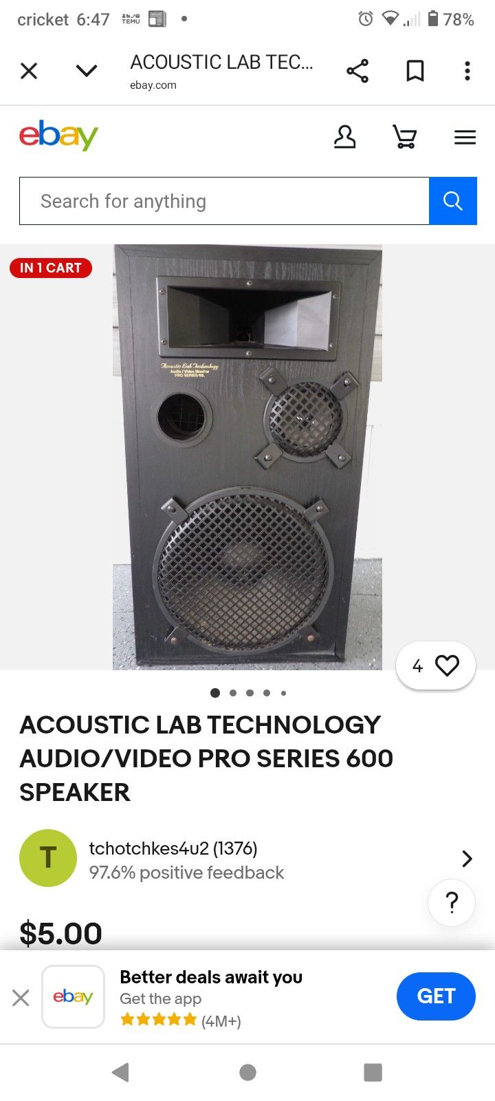 Acoustic Lab Technology Audio/Video Monitor Pro Series 600