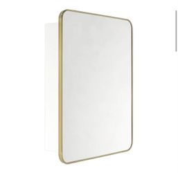 Medicine Cabinet 30x24 Brushed Gold Mirror