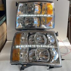 LA Zona Auto Parts 07 to 13 Chevrolet Silverado LED Headlight Luces Micas Calaveras faros Focos Luz Light