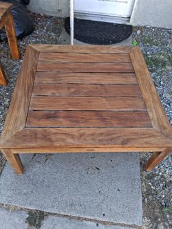 Crate and Barrel Teak wood coffee table