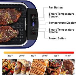 Indoor Grill Electric Grill CUSIMAX Smokeless Grill Portable Korean BBQ Grill with Turbo Smoke Extractor Technology, Non-stick Removable Grill Plate, 