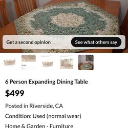 6 Person Expandable Dining Table