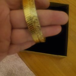 2 New Pretty Gold Plated Bangle Bracelets Both For $20 Comes With Box 📦 