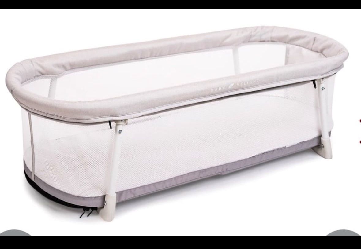 Baby Delight Snuggle Nest Bassinet, Portable Baby Bed, For Infants 0 – 5 Months, Driftwood Grey  Open box item  INVENTORY NUMBER: 101