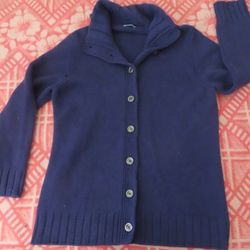 malo cashmere purple cardigan knit sweater sz 48 italy