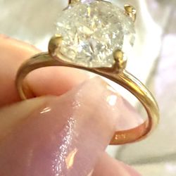 Beautiful Near Colorless 3.01tcw Round Brilliant Natural Diamond Ring 
