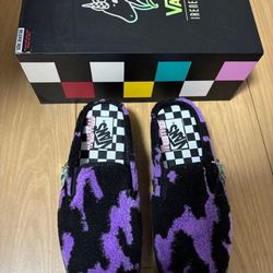Vans IRENEISGOOD Purple Black Fuzzy Slip-On Platform Shoes
