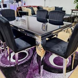 5 Pcs Dining Room Set Dining Table and 4 Chairs