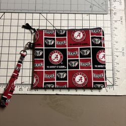 Double Zipper Pouch  - Alabama Fabric - 7 3/4” X 9 1/4”