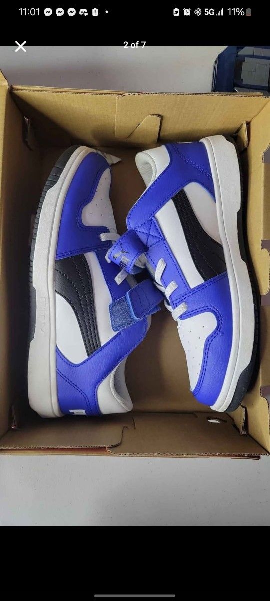 Puma Kids Size 3 Pm Rebound Layup Lo Sl V Ps