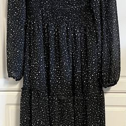 Black Dress with White Dots