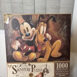 Disney Parks Signature 1000pc Puzzle Mickey Pluto The Pup 85th Anniversary