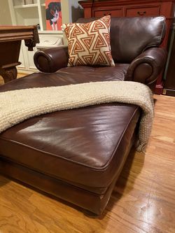 Leather chaise lounge