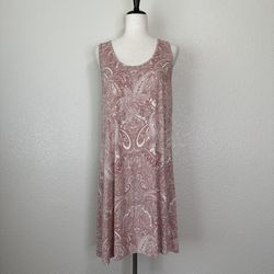 Soma Intimates Pink Paisley Sleeveless Sleepwear Dress