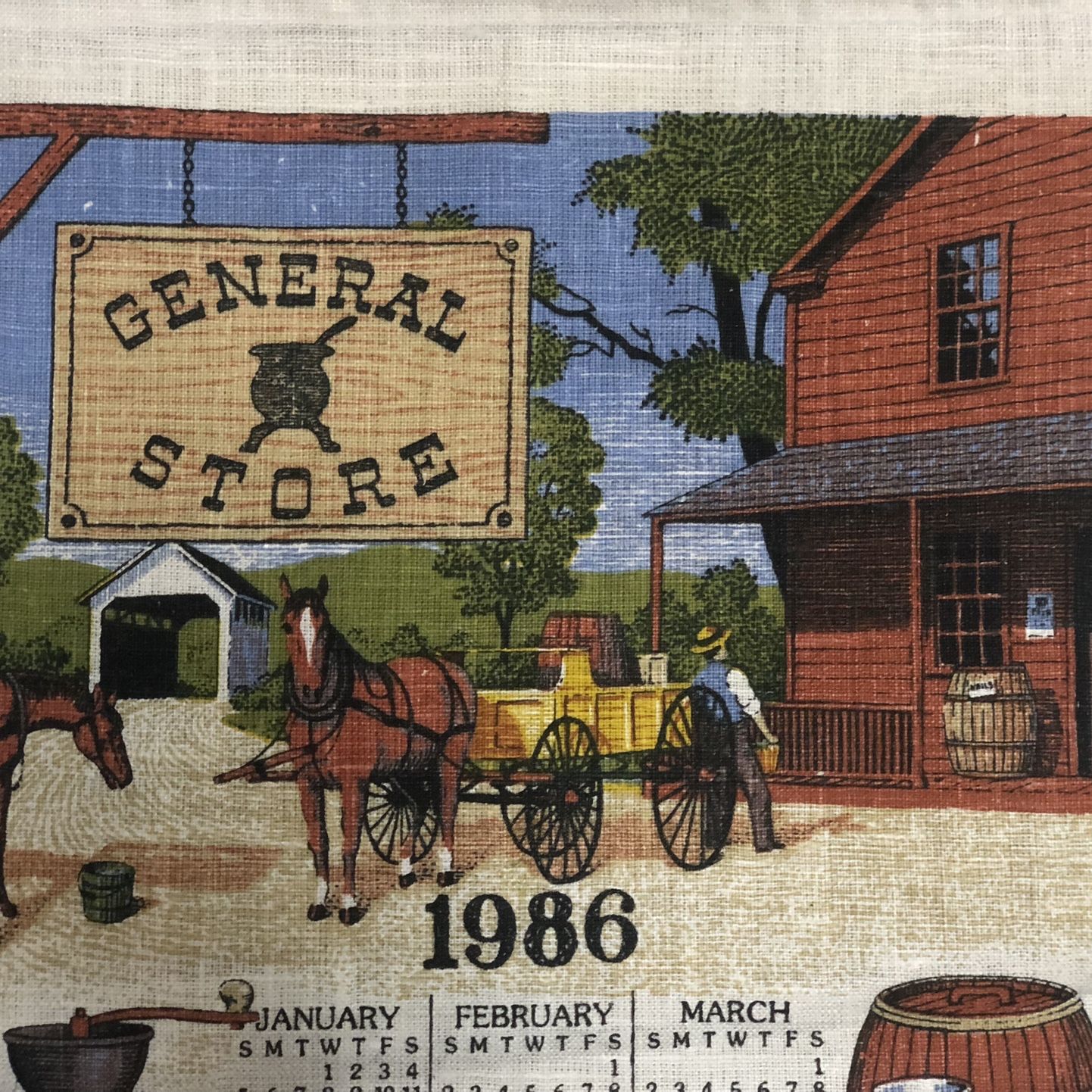 1986 Linen Hanging Wall Calendar for Sale in Modesto, CA - OfferUp